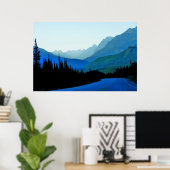 Banff Jasper Blauwe Poster (Thuiskantoor)