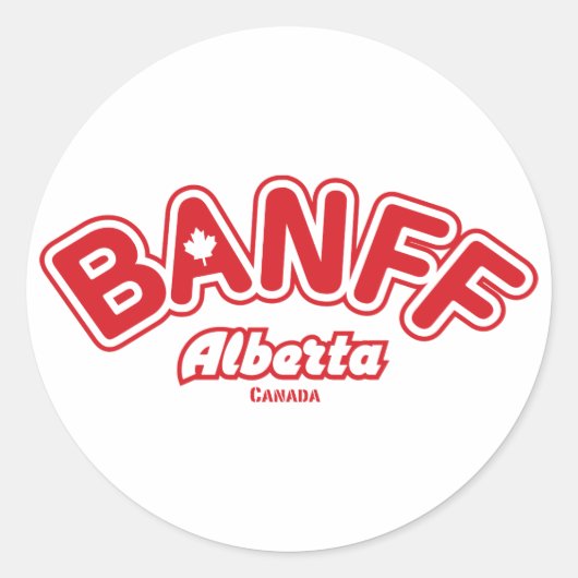 Banff Leaf Ronde Sticker (Voorkant)