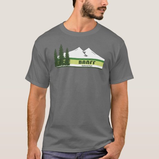 Banff Nationaal Park Groene Strepen T-shirt (Voorkant)