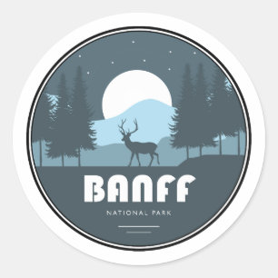 Banff Nationaal Park Herten Ronde Sticker