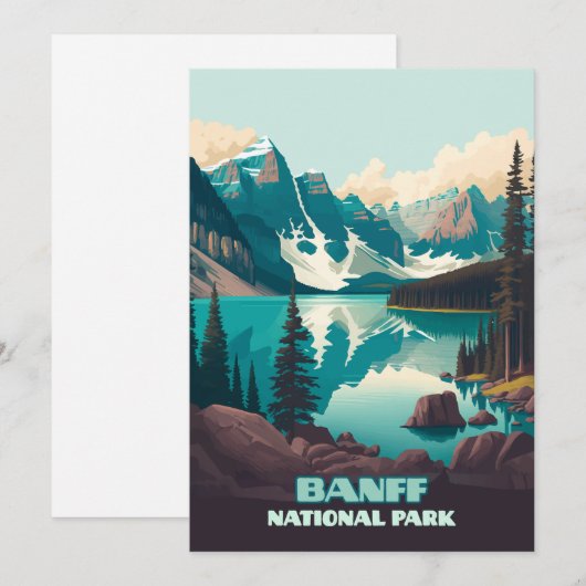 Banff Nationaal Park Moraine Lake Retro (Voorkant / Achterkant)