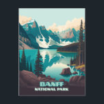 Banff Nationaal Park Moraine Lake Retro Briefkaart<br><div class="desc">Toon de turkooiswateren van het Moraine-meer in Alberta,  het Canadese Banff National Park.</div>