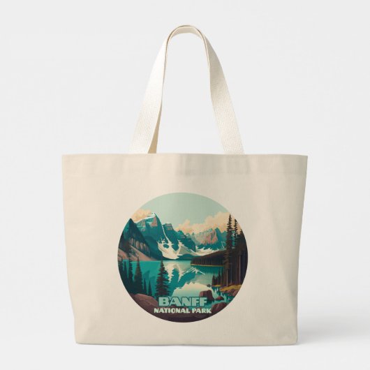Banff Nationaal Park Moraine Lake Retro Grote Tote Bag (Achterkant)