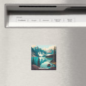 Banff Nationaal Park Moraine Lake Retro Magneet (Insitu (Vaatwasser))