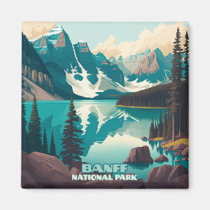Banff Nationaal Park Moraine Lake Retro Magneet