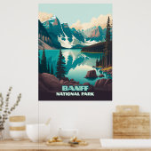 Banff Nationaal Park Moraine Lake Retro Poster (Keuken)