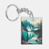 Banff Nationaal Park Moraine Lake Retro Sleutelhanger (Voorkant Links)