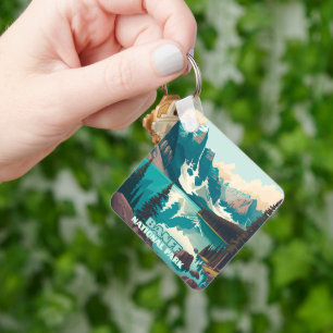 Banff Nationaal Park Moraine Lake Retro Sleutelhanger
