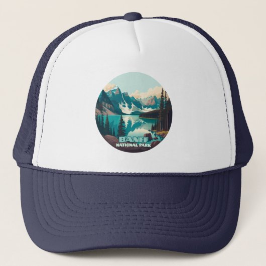 Banff Nationaal Park Moraine Lake Retro Trucker Pet (Voorkant)