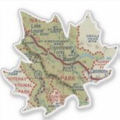 Banff National Park 50-er jaren kaart Sticker (Voorkant)