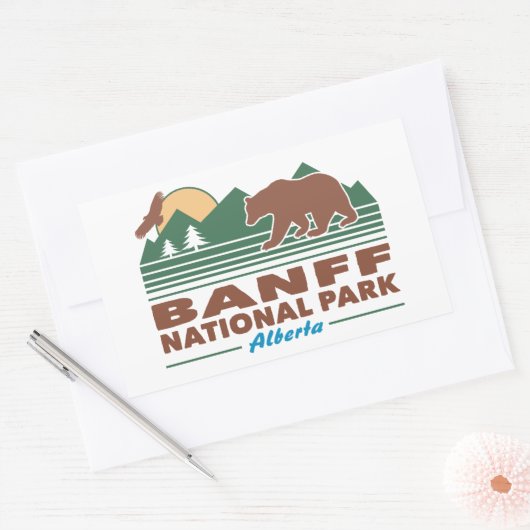 Banff National Park Beer Rechthoekige Sticker (Envelop)