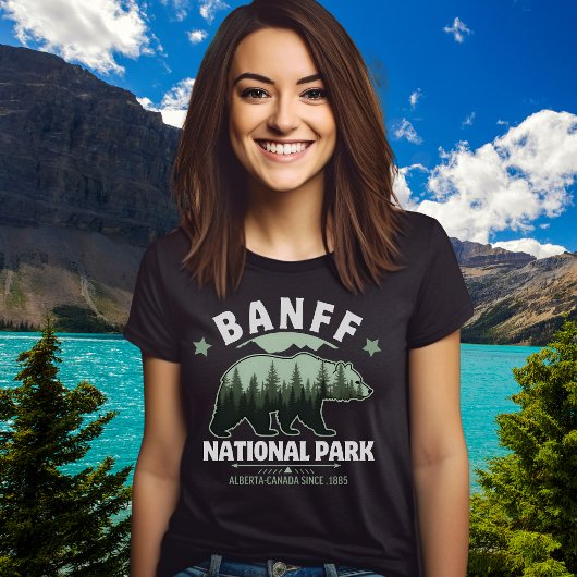 Banff National Park Canada – Bear and Forest  Tri-Blend Shirt