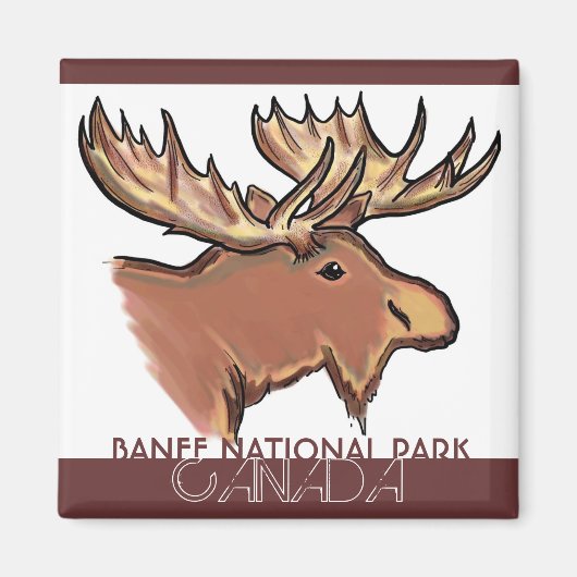 Banff National Park Canada bruine eland magneet (Voorkant)