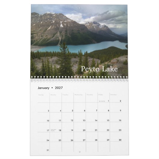 Banff National Park Canada Kalender (Jan 2027)
