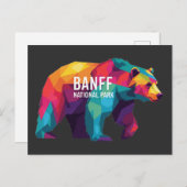 Banff National Park Canada Kleurrijk Beer Briefkaart (Voorkant / Achterkant)