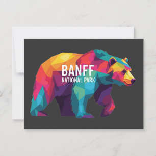Banff National Park Canada Kleurrijk Beer Briefkaart