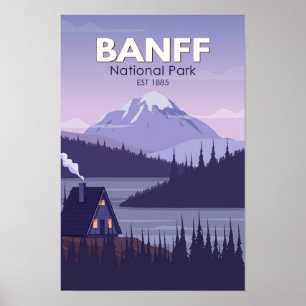 Banff National Park Canada Reizen Vintage  Poster