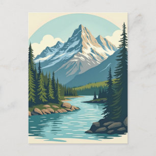 Banff National Park Canada Retro Reizen Briefkaart
