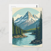 Banff National Park Canada Retro Reizen Briefkaart (Voorkant / Achterkant)
