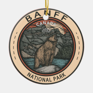 Banff National Park Canada Travel Emblem Keramisch Ornament