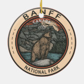 Banff National Park Canada Travel Emblem  Keramisch Ornament (Achterkant)