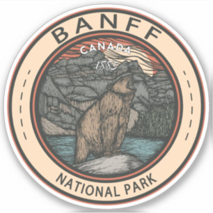 Banff National Park Canada Travel Emblem  Sticker