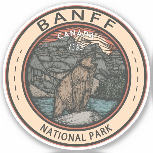 Banff National Park Canada Travel Emblem Sticker (Voorkant)