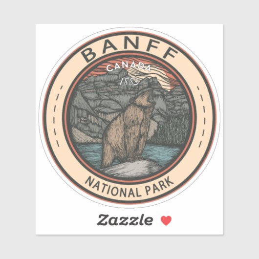 Banff National Park Canada Travel Emblem  Sticker (Vel)
