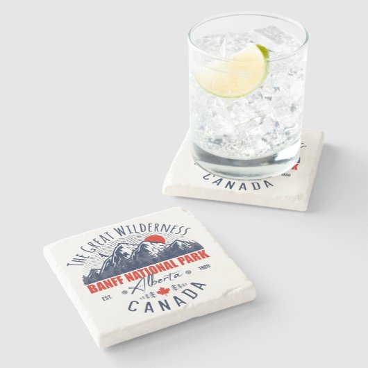 Banff National Park Canada Travel  Stenen Onderzetter (Zijkant)