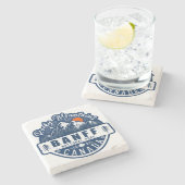 Banff National Park Canada Vintage Distressed Stenen Onderzetter (Zijkant)