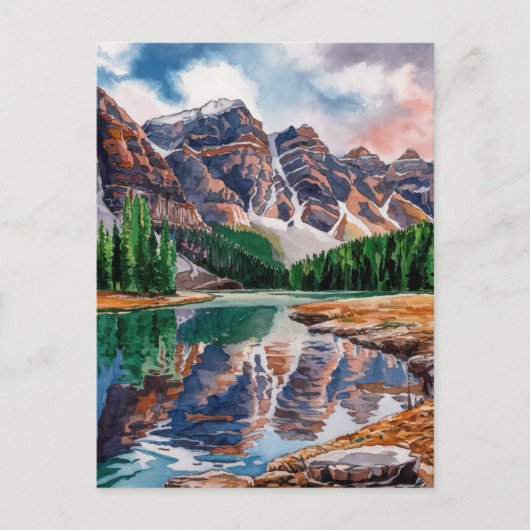Banff National Park Canada Waterverf schilderij Briefkaart (Voorkant)