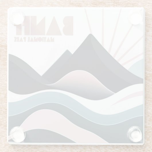 Banff National Park Gekleurde heuvels Glazen Onderzetter (Achterkant)