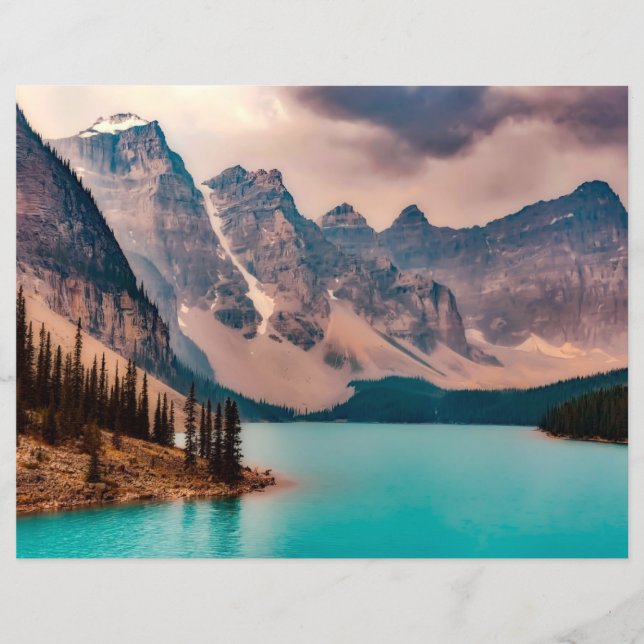 Banff National Park Lake Scrapbook Paper (Voorkant)