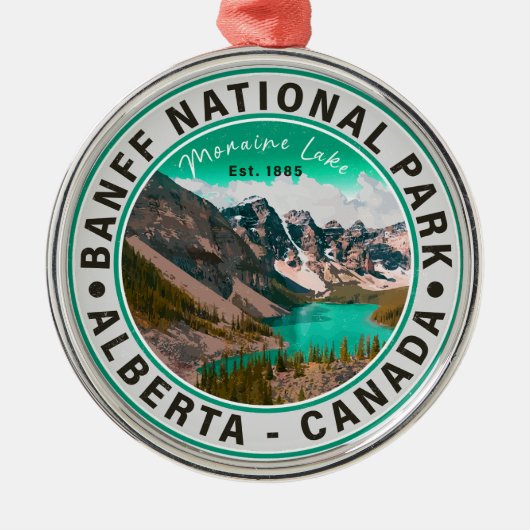 Banff National Park Moraine Lake Alberta, Canada Metalen Ornament (Voorkant)