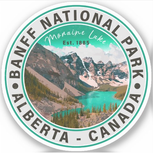 Banff National Park Moraine Lake Alberta, Canada Sticker (Voorkant)