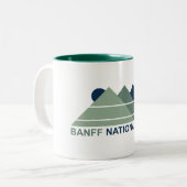Banff National Park Mountain Sun Tweekleurige Koffiemok (Voorkant links)
