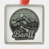 Banff National Park Mountain Trail Metalen Ornament (Voorkant)