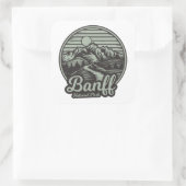 Banff National Park Mountain Trail Vierkante Sticker (Tas)