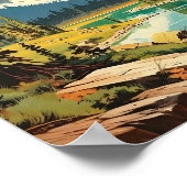 Banff National Park Poster Kunstprint, Retro Natio (Hoek)
