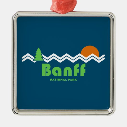 Banff National Park Retro Metalen Ornament (Voorkant)