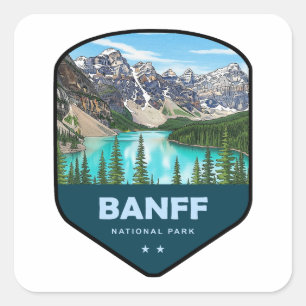 Banff National Park Schild Vierkante Sticker