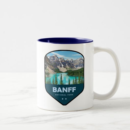 Banff National Park Shield Tweekleurige Koffiemok (Rechts)