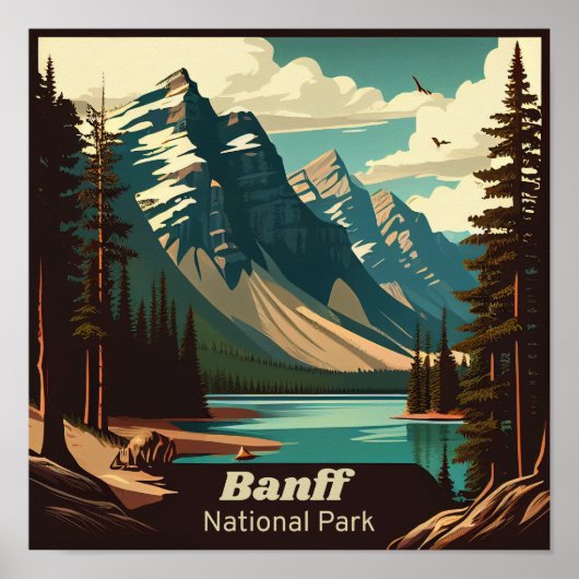 Banff National Park Square  Poster (Voorkant)