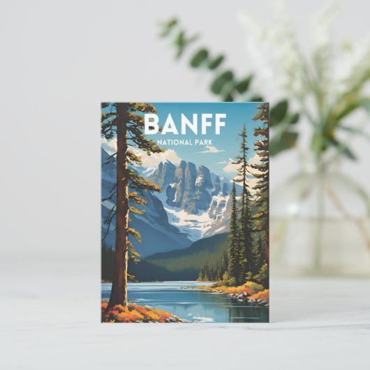 Banff National Park Traditionele Reizen Poster Briefkaart (Staand voorkant)