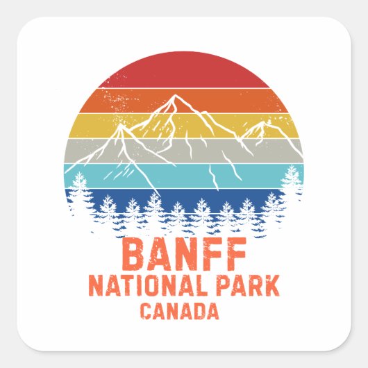 Banff National Park Vierkante Sticker (Voorkant)