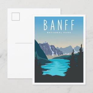 Banff National Park Vintage Reisillustratie Briefkaart