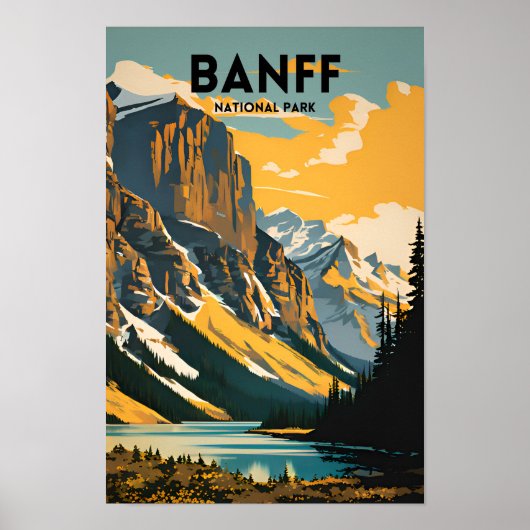 Banff National Park Vintage Travel Poster (Voorkant)