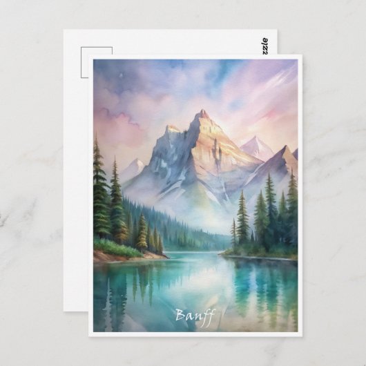 Banff National Park Waterverf Schilderij Briefkaart (Voorkant / Achterkant)