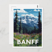 Banff National Park Wildflower Mountains Briefkaart (Voorkant / Achterkant)