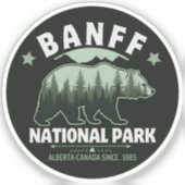 Banff National Park Wildlife – Rustic Bear Sticker (Voorkant)